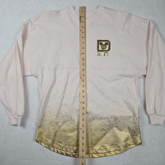 Walt Disney World Adult Golden Logo Pink Champagne Spirit Jersey Size XS - Picture 3 of 7